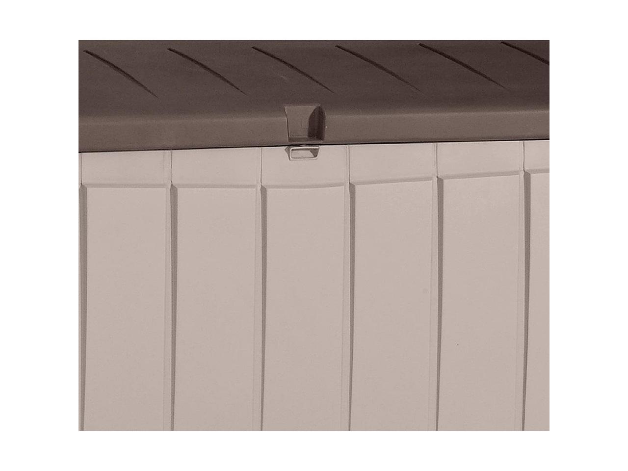 Keter Novel Plastic Deck Storage Container Box Outdoor Patio Furniture 90 Gal Brown Newegg Com