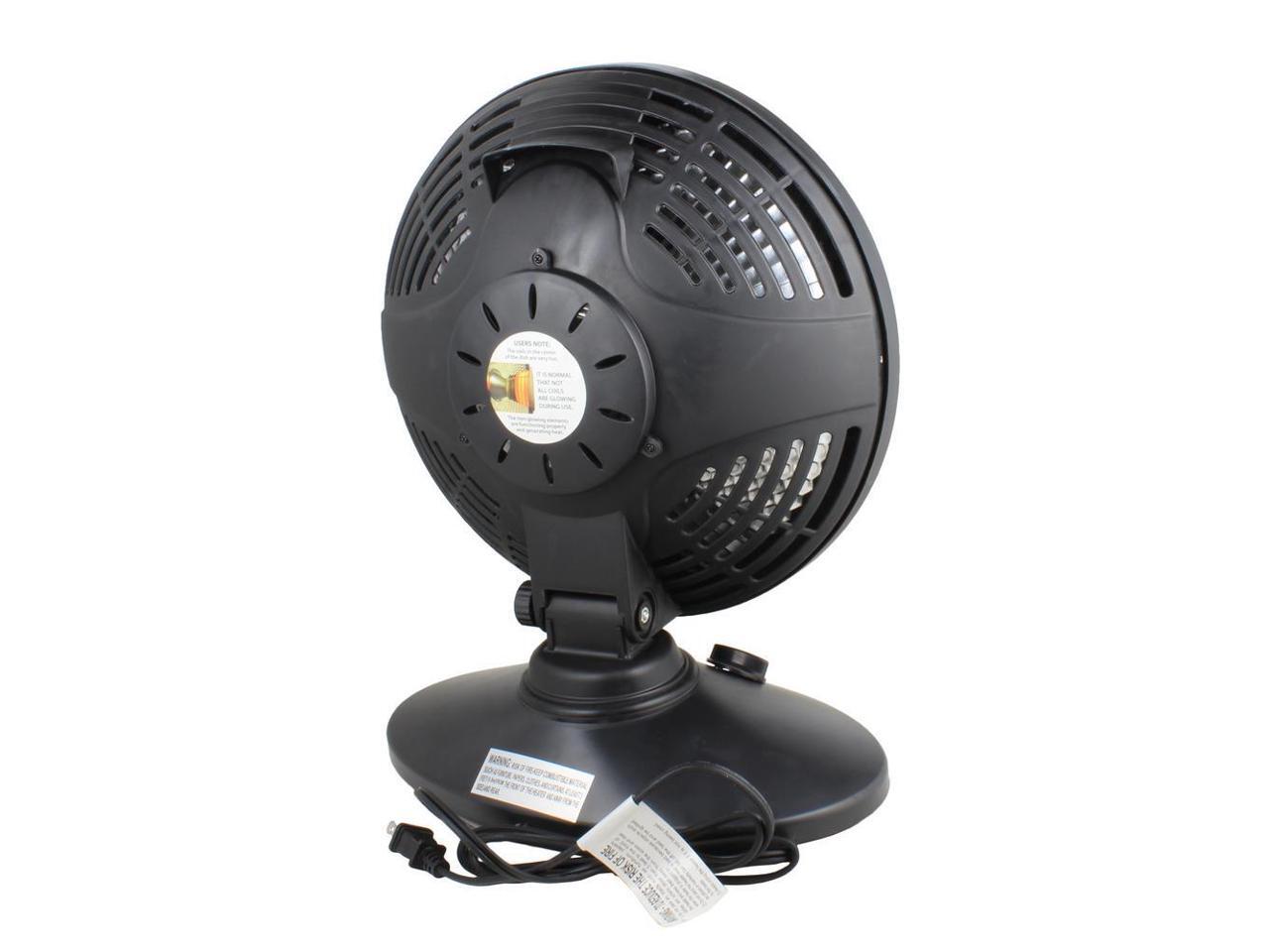 Comfort Zone CZ998 Electric Oscillating Radiant Dish Heater with Adjustable Tilt, Black