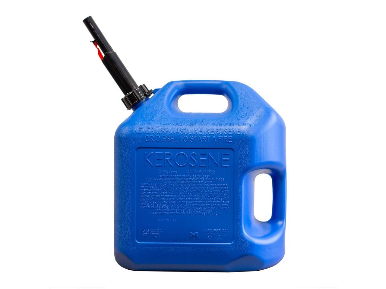 ea Midwest Can 2610 2 Gallon Blue Kerosene Cans w FlameShield Shutoff Spout 6 