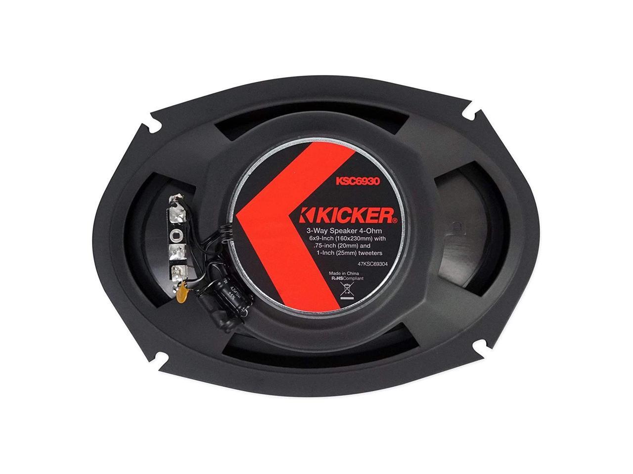 Kicker 47KSC69304 Car Audio 6x9 3Way 600W Peak Full Range Speakers