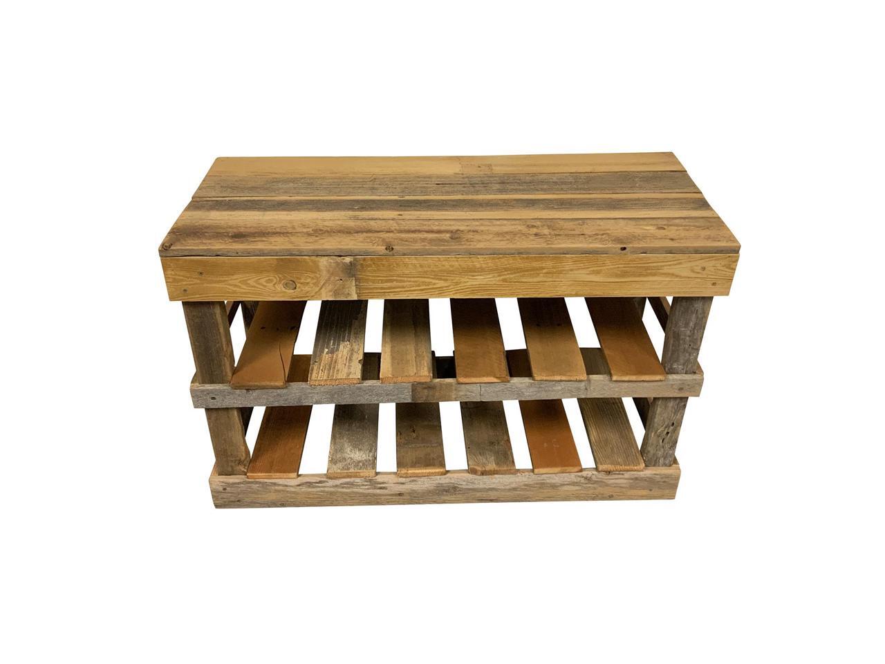 del Hutson Designs 39 Inch Rustic Chic Solid Barnwood Styled Shoe Rack,  Natural - Newegg.com
