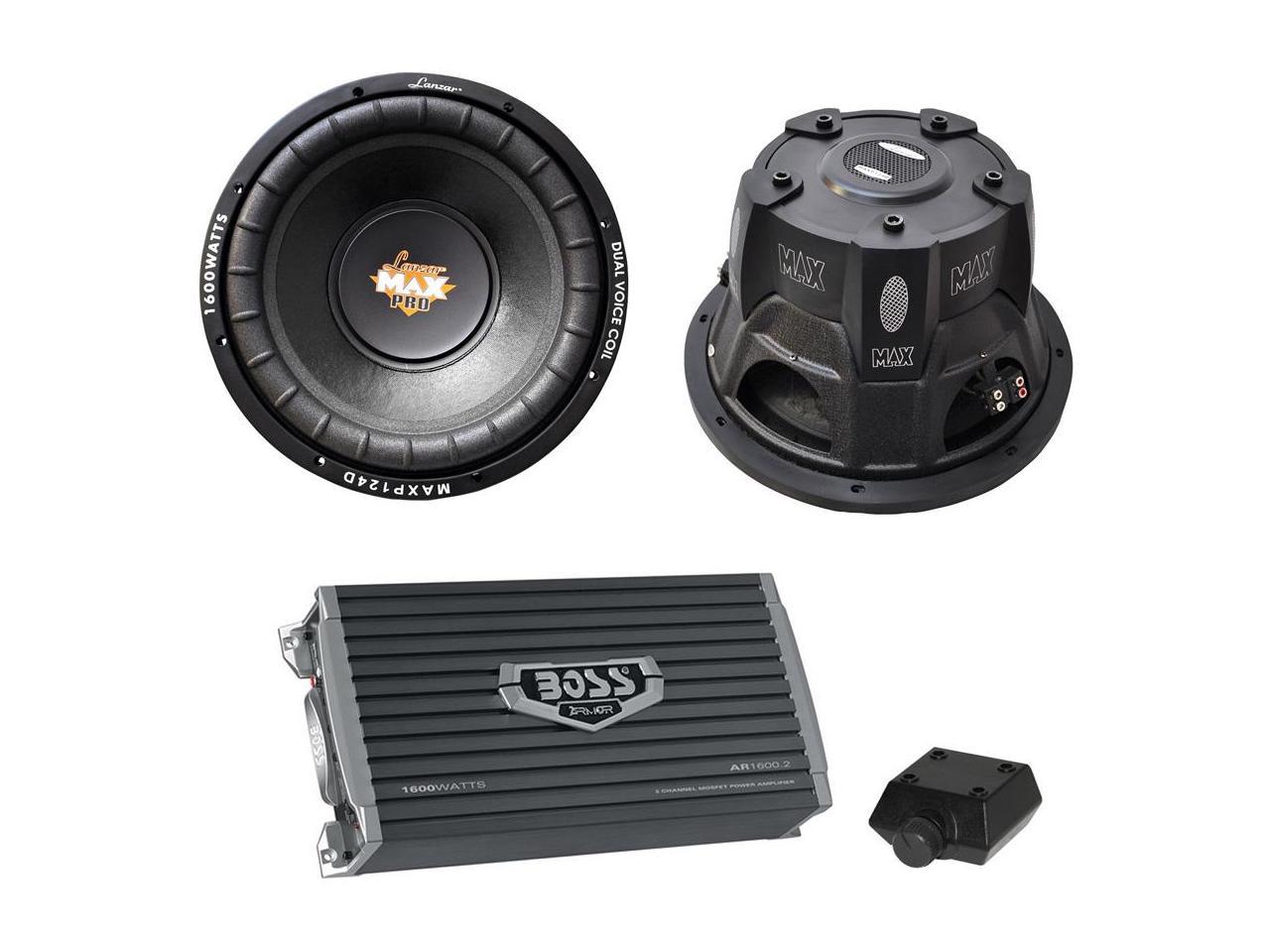 2) Lanzar MAXP124D 12" 3200W Car Subwoofers Subs + Dual Sealed Sub Box Enclosure