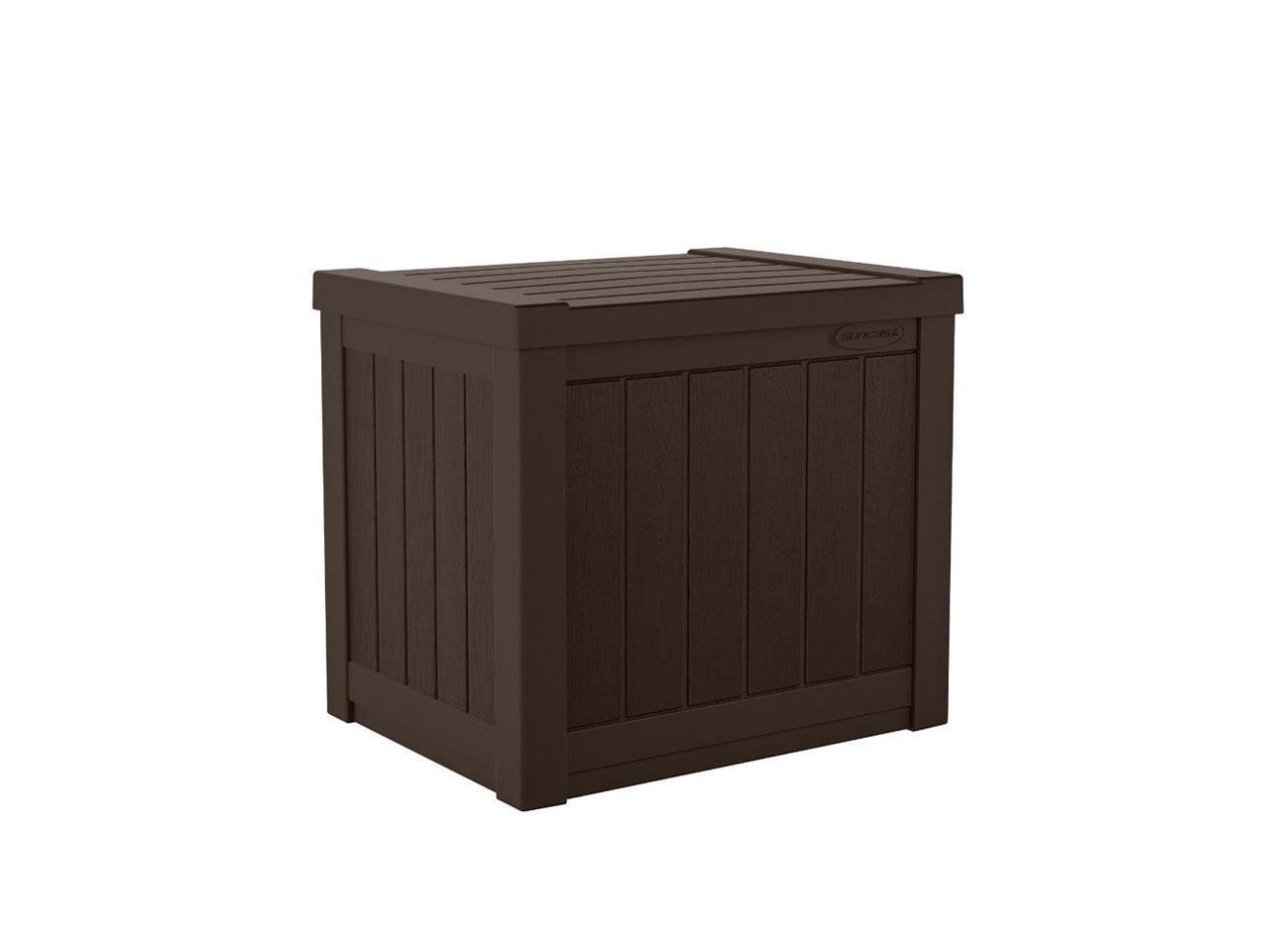 Suncast 17 X 22 Inch Resin 22 Gallon Indoor Outdoor Patio Storage Deck Box Java Newegg Com