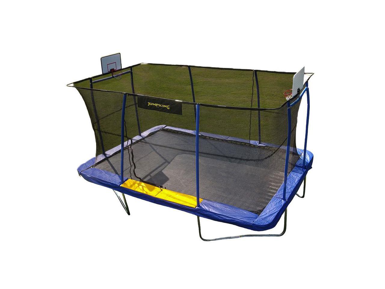 jumpking trampoline basketball hoop with attachment and inflatable basketball