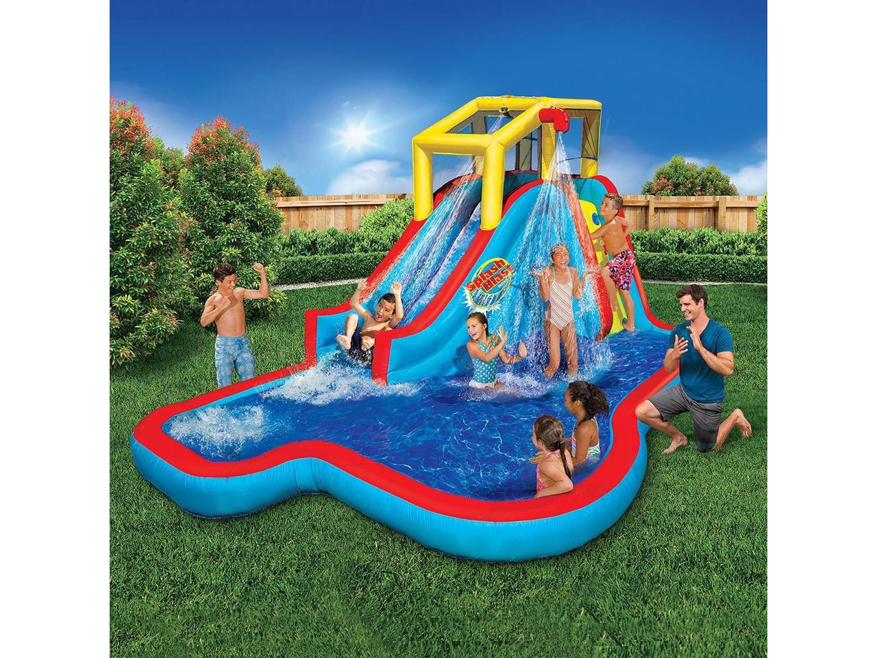 banzai slide n soak splash park inflatable outdoor kids water park play center reviews