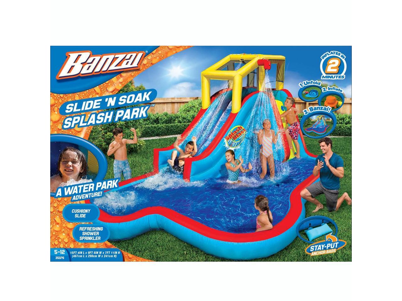 banzai splish splash inflatable water park with canopy