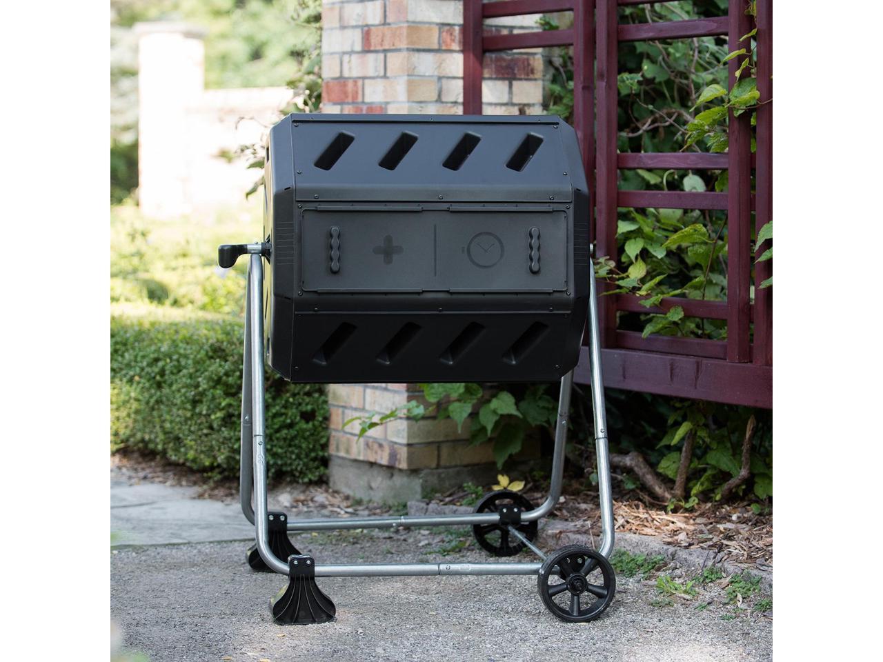2-Pack 37 Gallon Black FCMP Outdoor IM4000 Tumbling Composter