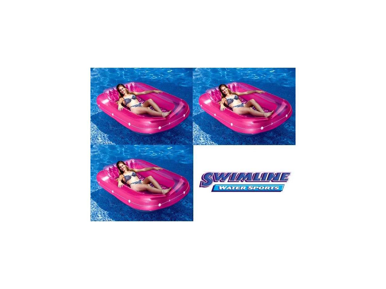 2 Swimline 9052 71" Swimming Pool Inflatable Suntan Tub Float Lounge Chairs FUN 
