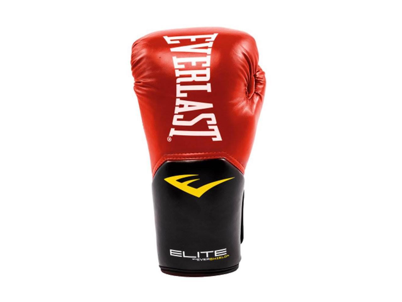 Everlast Red Elite Boxing Gloves 16 Ounce & White 120-Inch Hand Wraps 