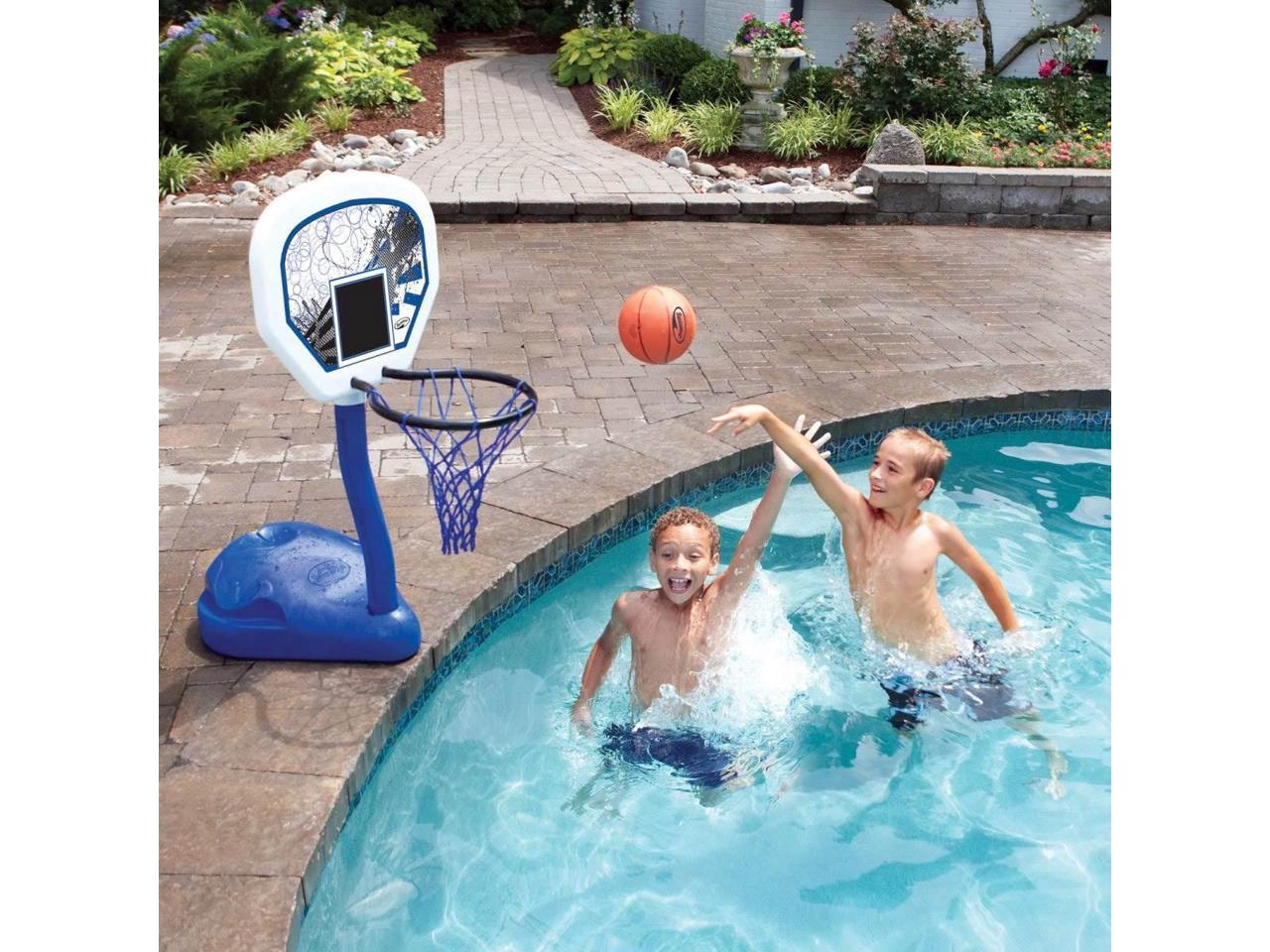 SwimWays Poolside Basketball Hoop Pool Water Game Set with Ball 12265