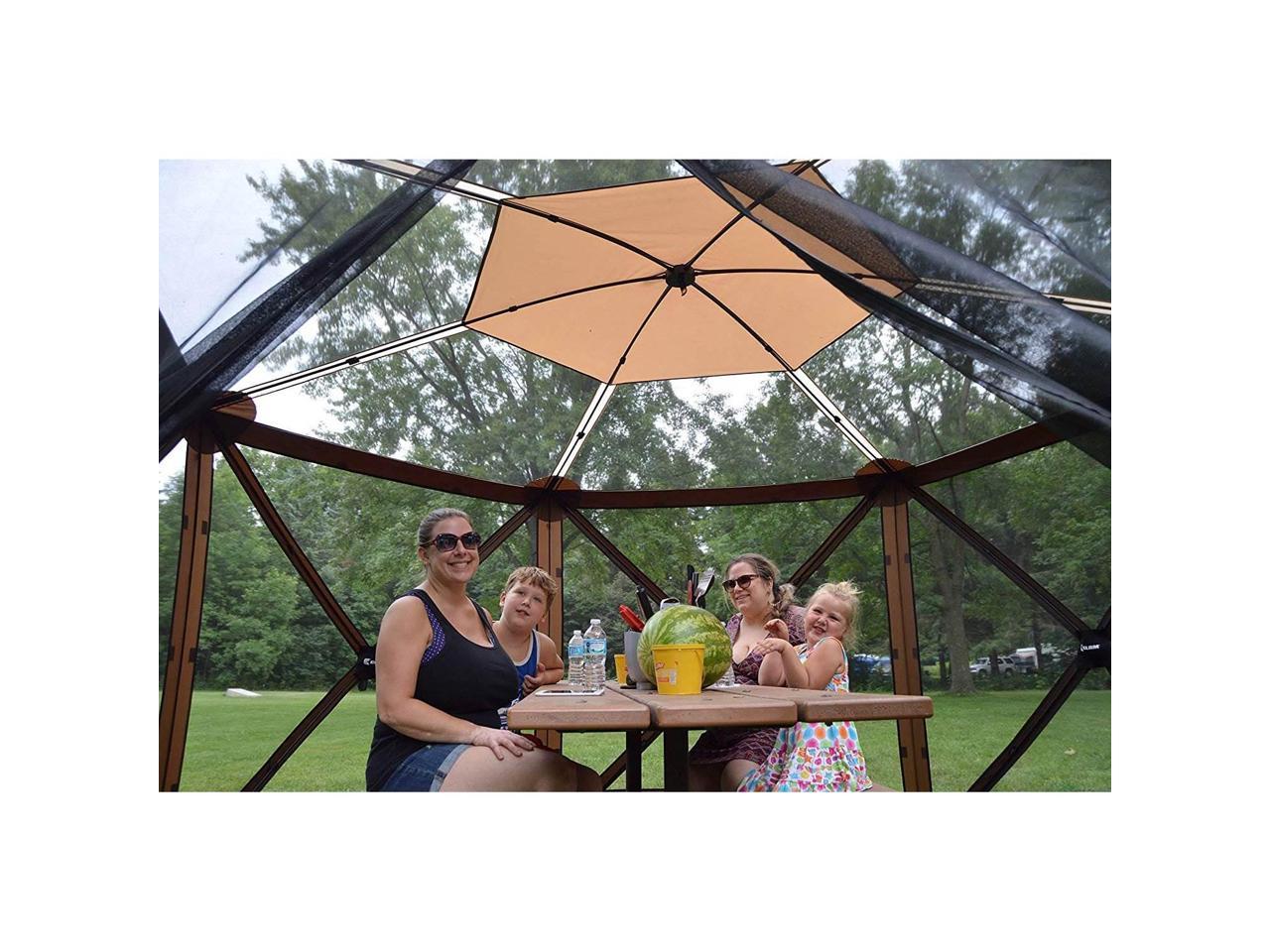 Clam Quick Set Escape Sky Camper Portable Gazebo Canopy Shelter W Floor 2 Pack Newegg Com