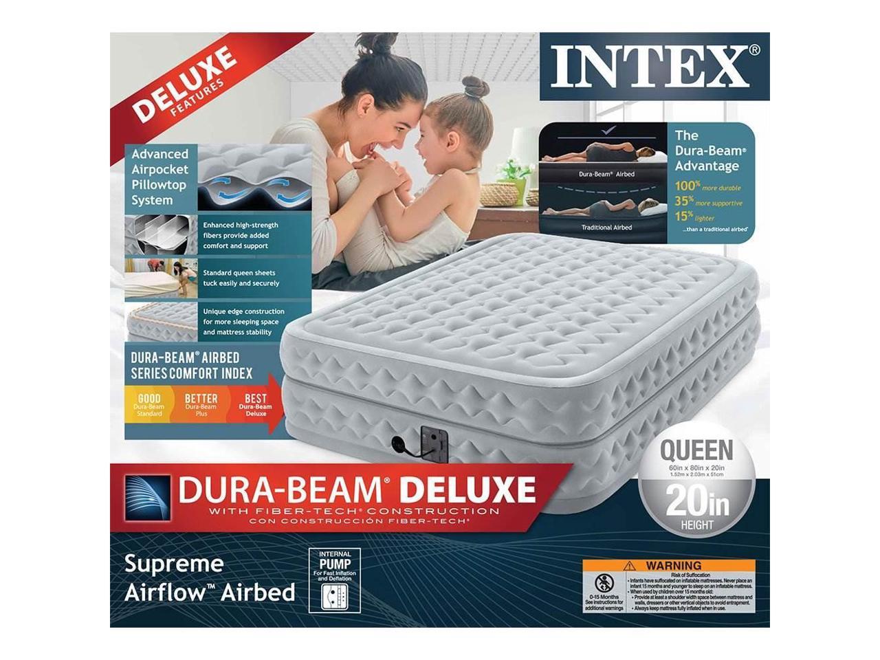 intex queen supreme air-flow airbed mattress