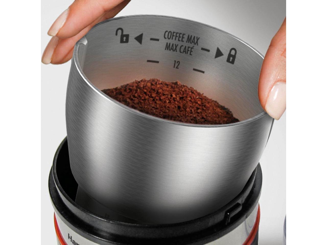 Hamilton Beach 80393 Black Custom Grind Coffee Grinder, Removable