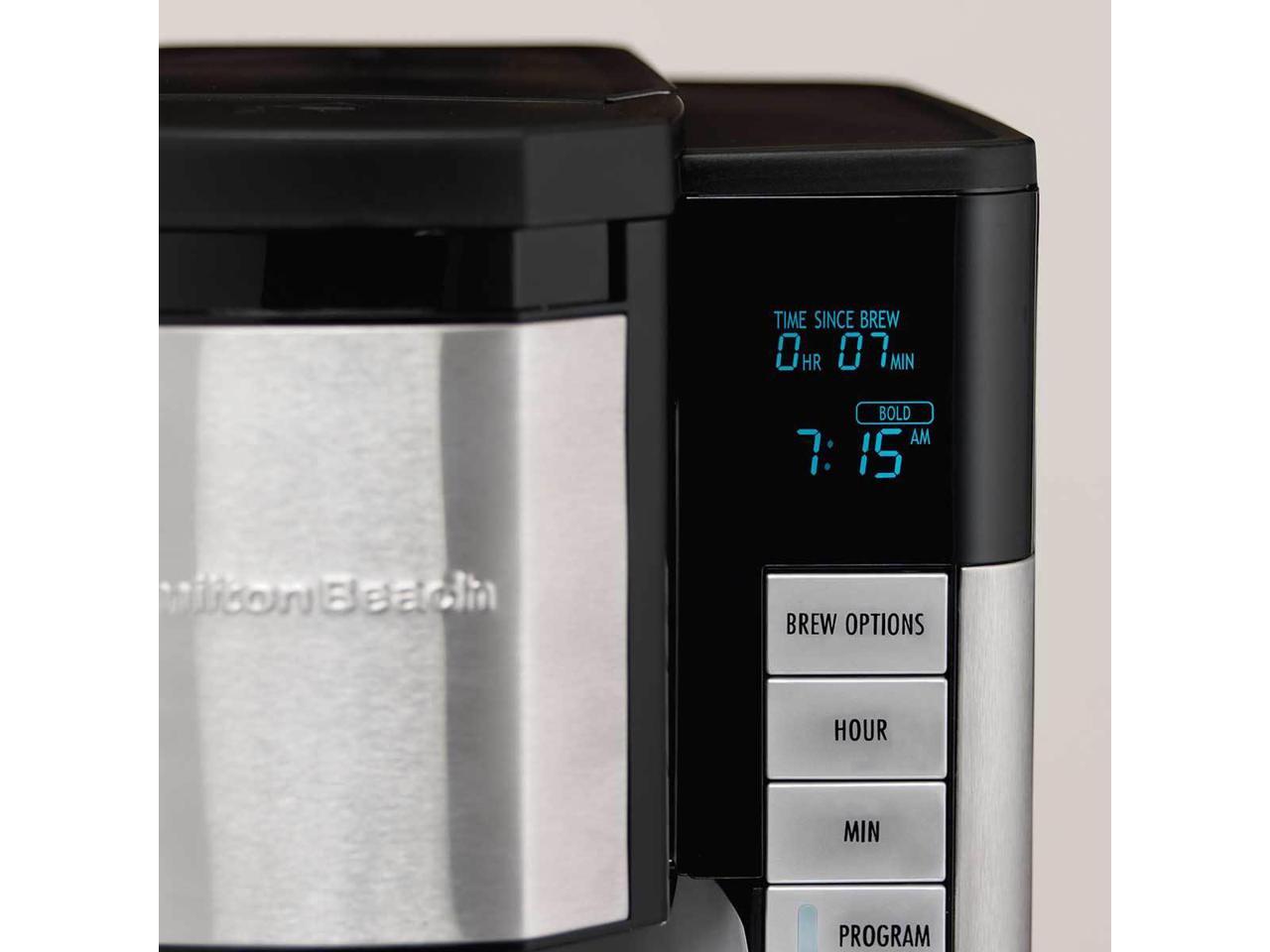 Hamilton Beach 46381 Black Programmble Coffee Maker, 12Cup Carafe with