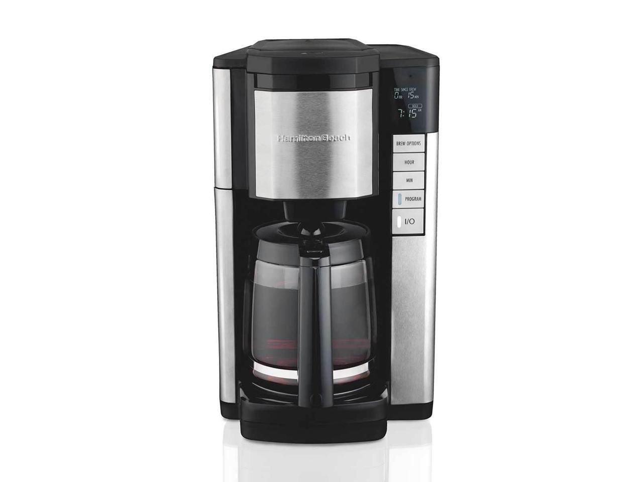 Hamilton Beach 46381 Black Programmble Coffee Maker, 12Cup Carafe with