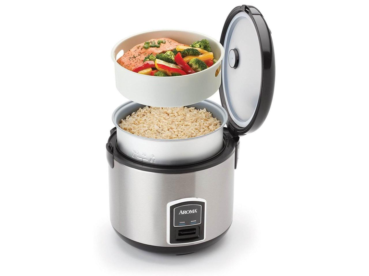 Aroma Housewares ARC-900SB 10-Cup Stainless Steel Cool Touch rice Aroma 10 Cup Stainless Steel Rice Cooker