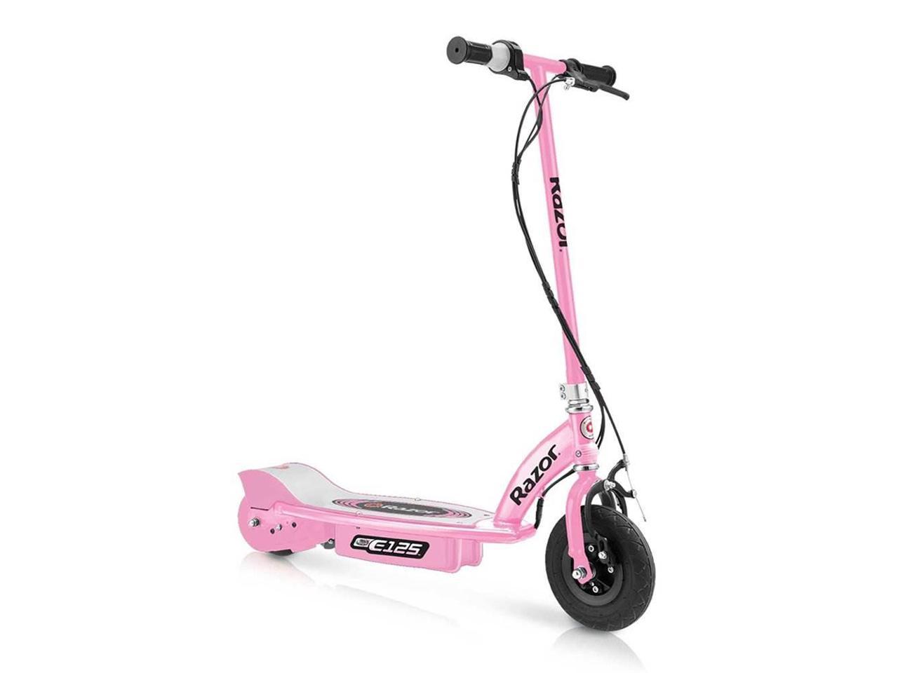 24 Volt Black Kids Motorized Rechargeable Standing Electric e Scooter Kickstand 