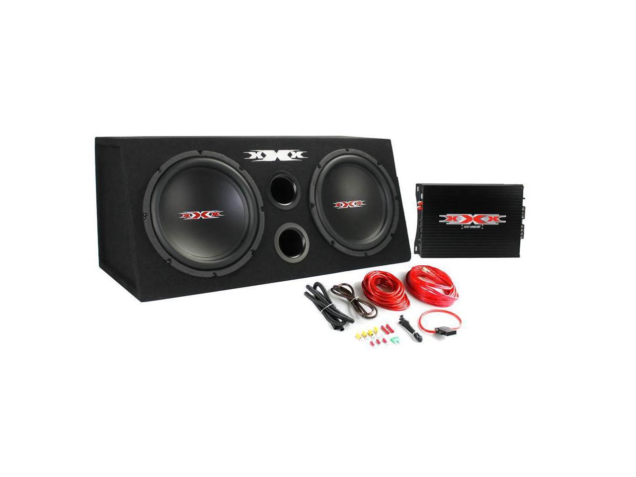 Xxx Xbx1000b 10" 1000W Car Subs+Amplifier+Amp Kit+Sub Box Audio Bass