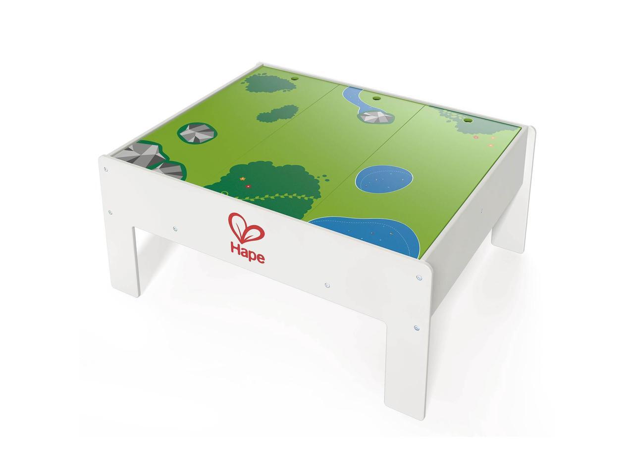 hape wooden railway table play set