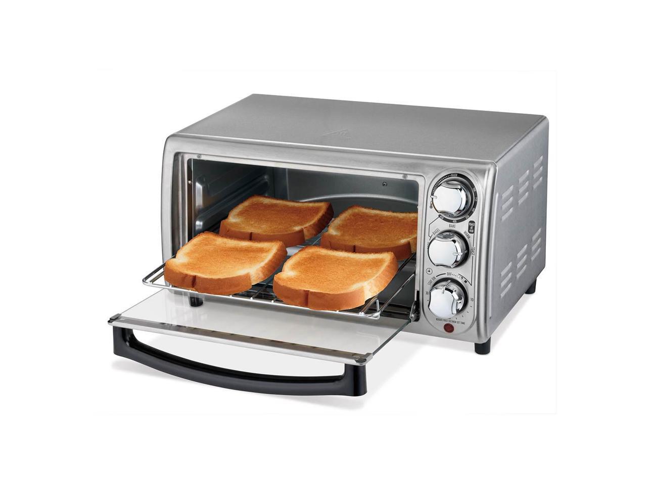 Hamilton Beach 31143 4 Slice Toaster Oven Broiler, Stainless Steel ...