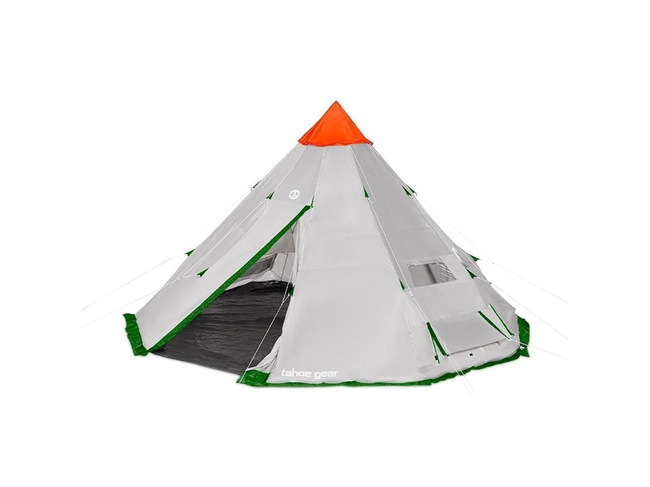 Deluxe Teepee Camping Tent Vented Roof 12 Person Capacity 18 ft x 18 ft. 