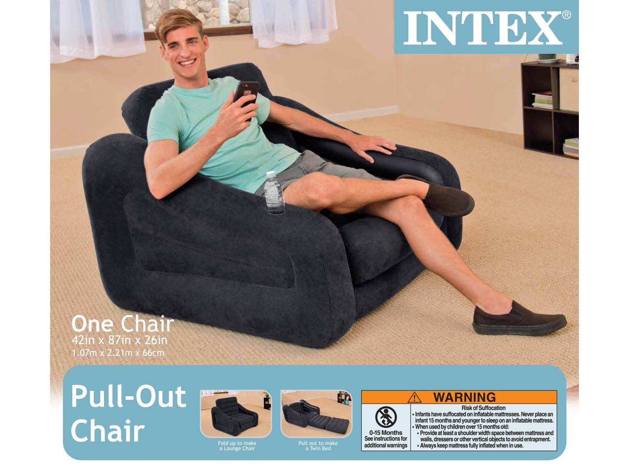 intex 68565ep inflatable pull out sofa chair and twin bed air mattress sleeper