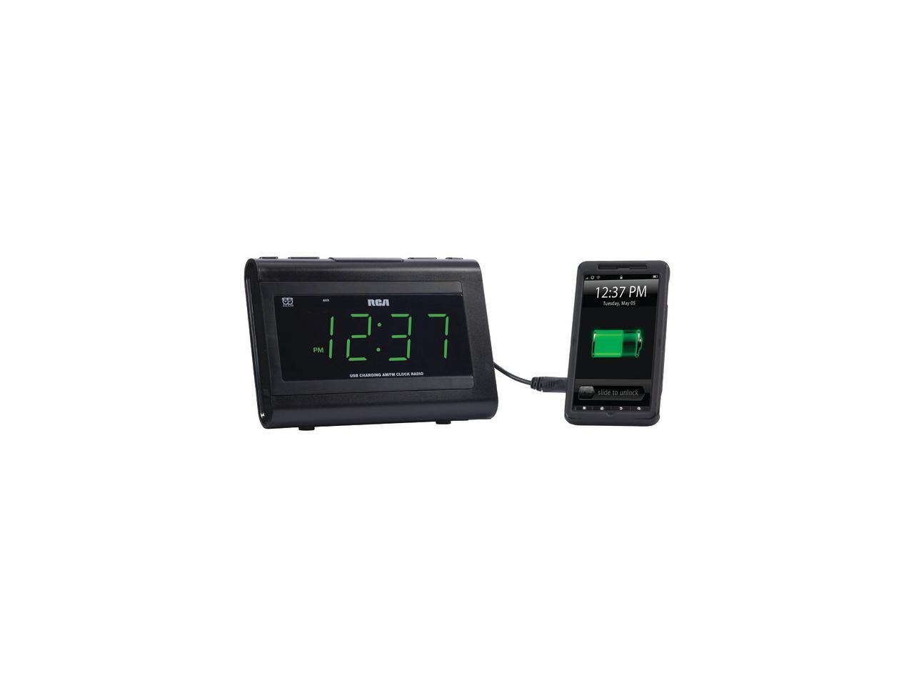 RCA Dual Wake USB Charging Clock Radio RC142