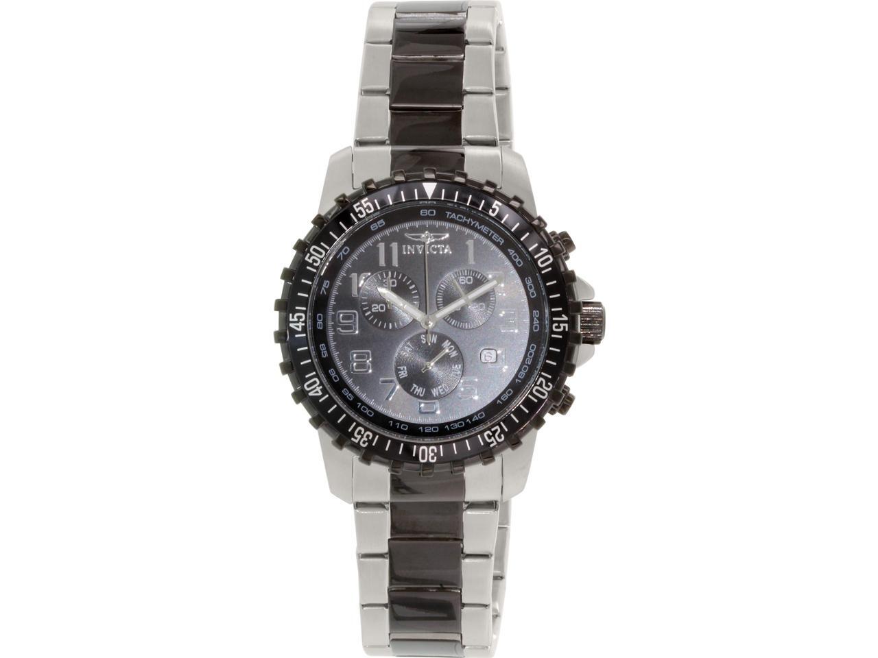 Men S Invicta Ii 1326 Chronograph Black Dial Two Tone Watch Newegg Com