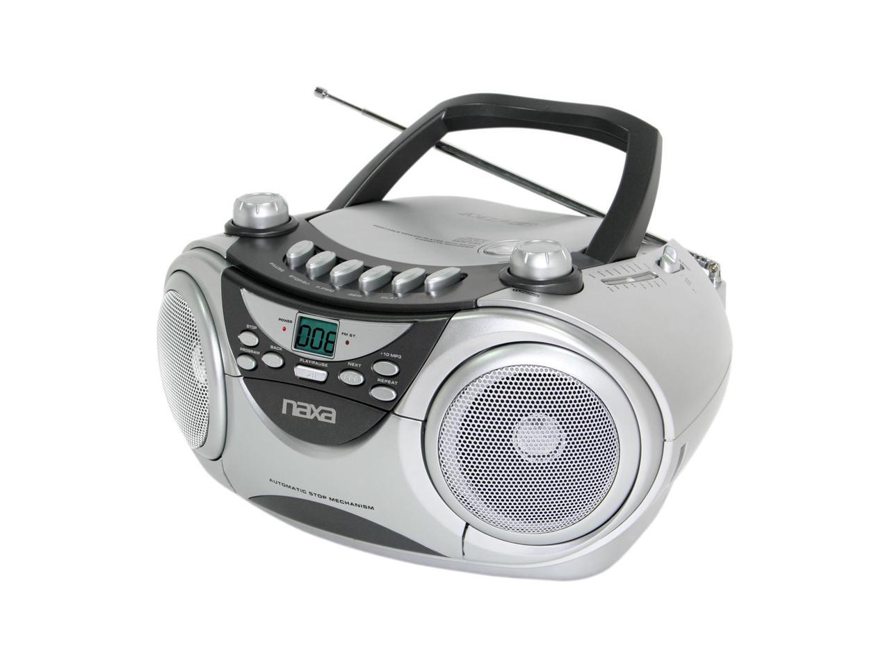 Naxa NPB241 Portable CD Player, AM/FM Stereo Radio & Cassette Player