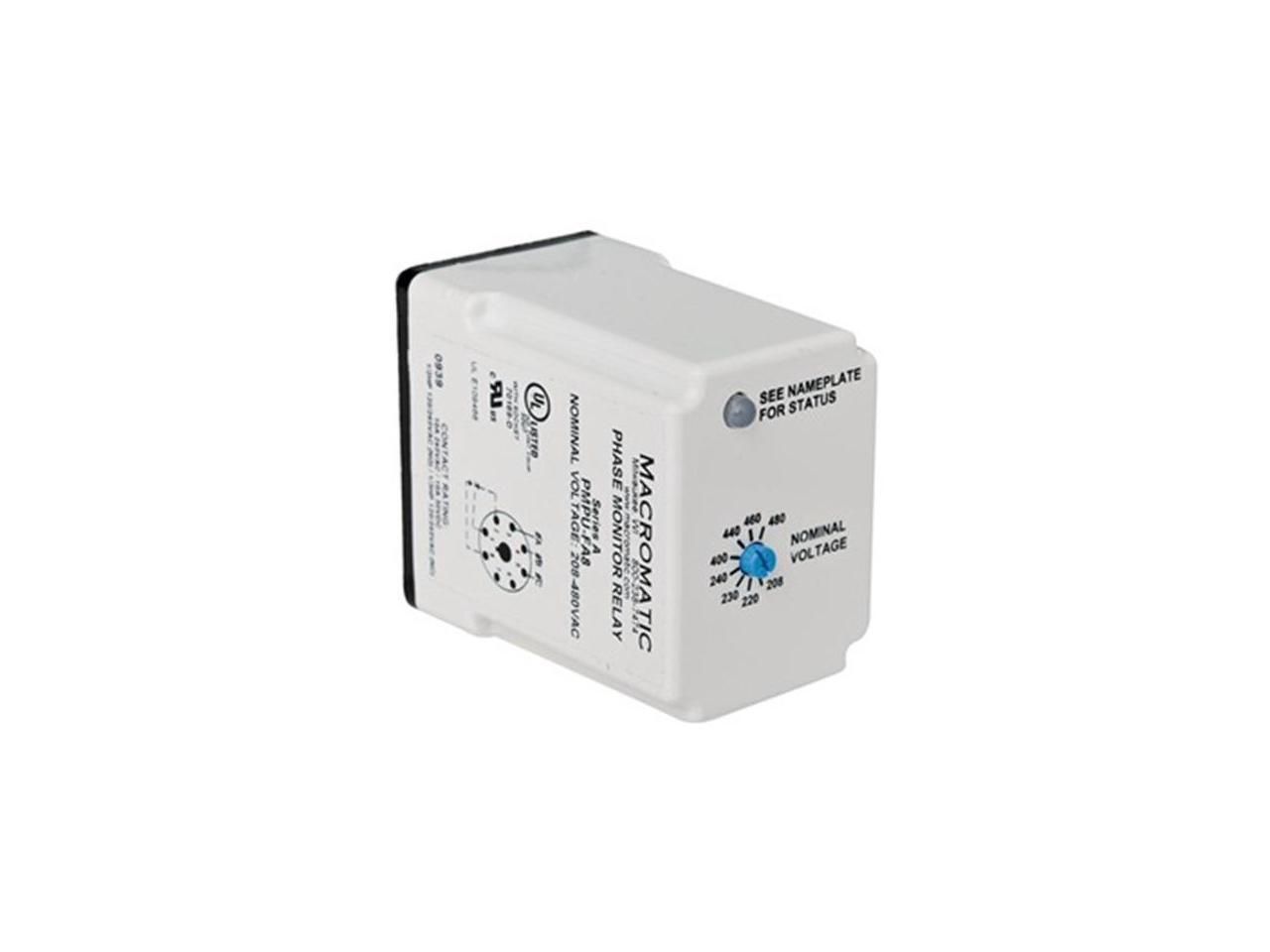 MACROMATIC PMPUFA8 3 Phase Monitor Relay,SPDT,500VAC,8 Pin