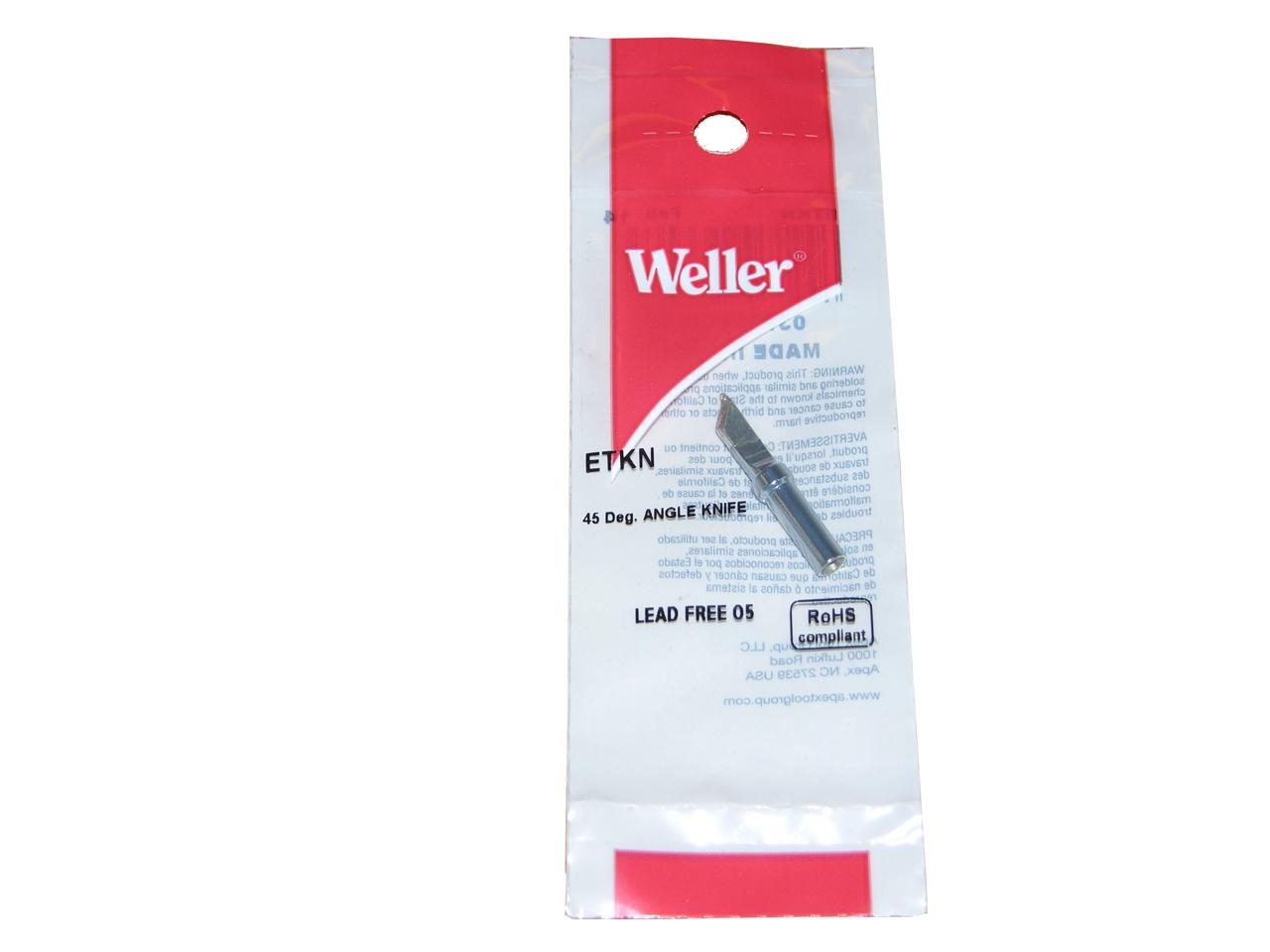 Weller ETKN Soldering Tip for WES51, WESD51, WESD51D. 45 degree angled