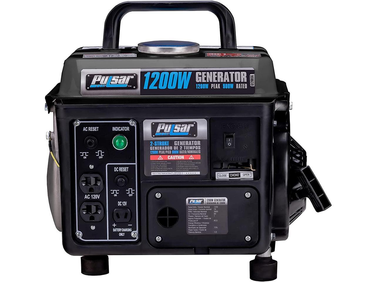 Pulsar G1200SG Portable GasPowered Generator with Carrying Handle