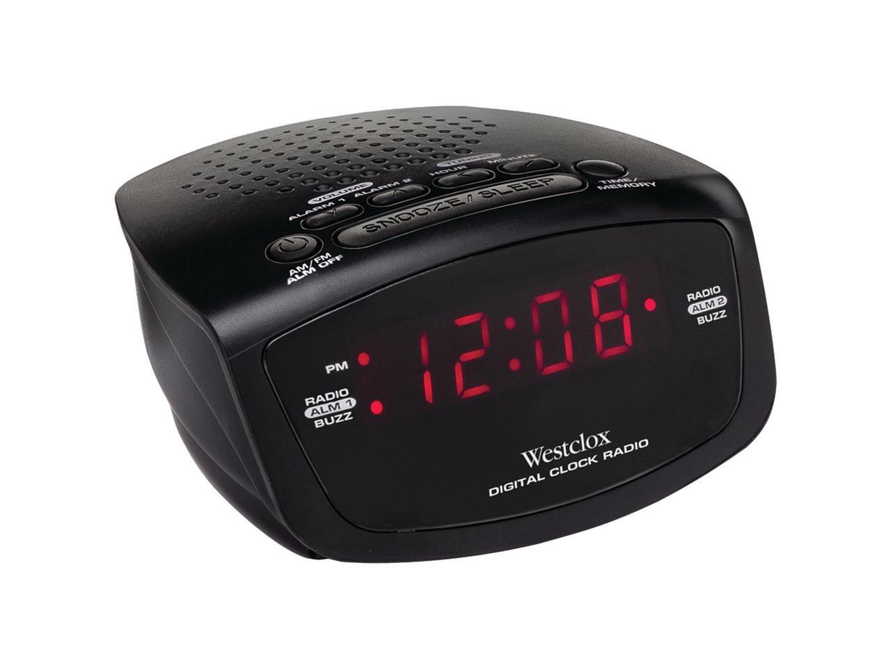 WESTCLOX 80209 .6" Red LED Alarm Clock Radio