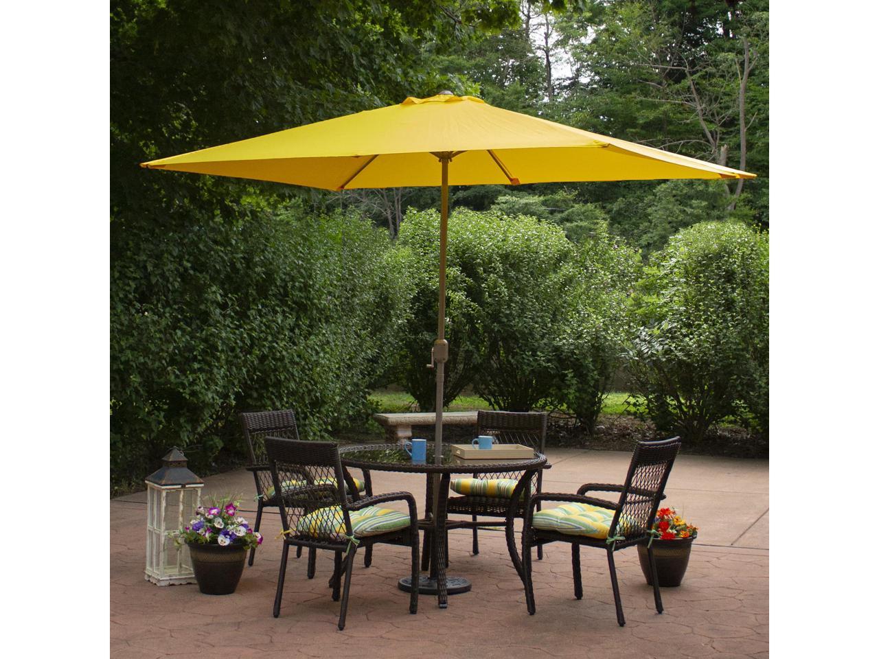 10ft X 6 5ft Outdoor Patio Market Umbrella With Hand Crank Yellow Newegg Com