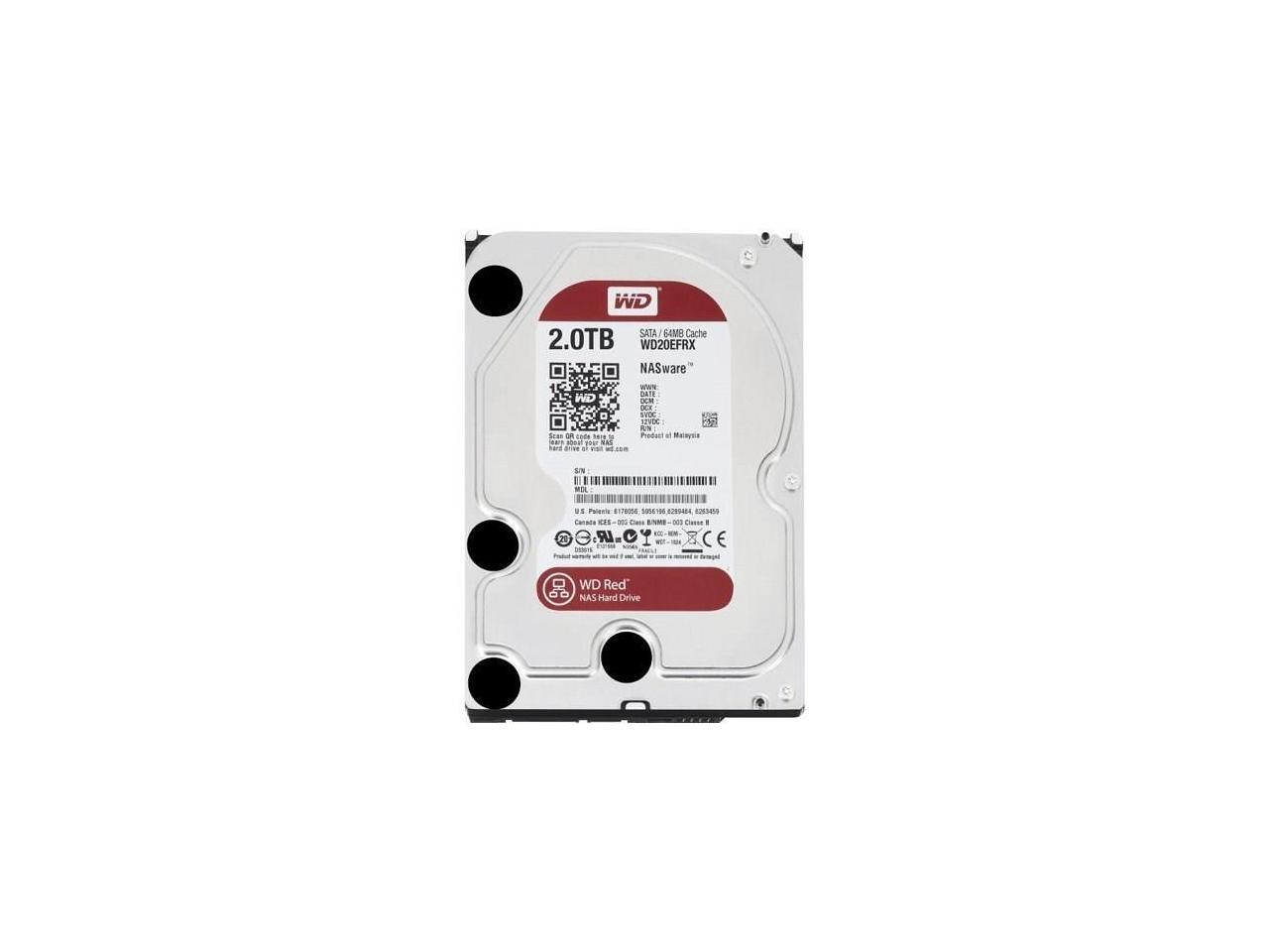 Refurbished: WD Red WD20EFRX 2TB 3.5-inch Internal Hard Drive - SATA 6 ...