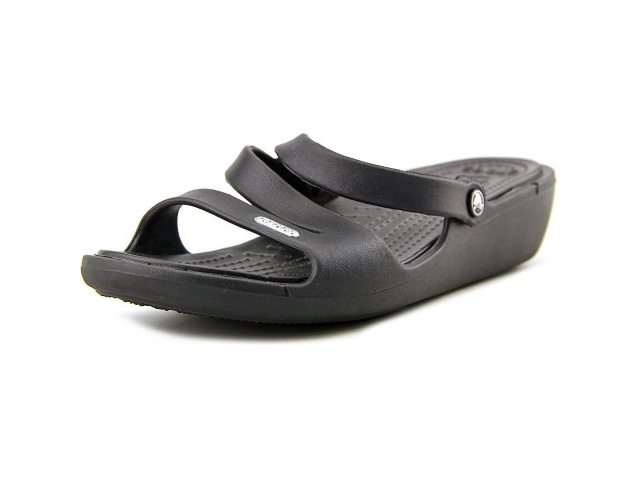 crocs slides black