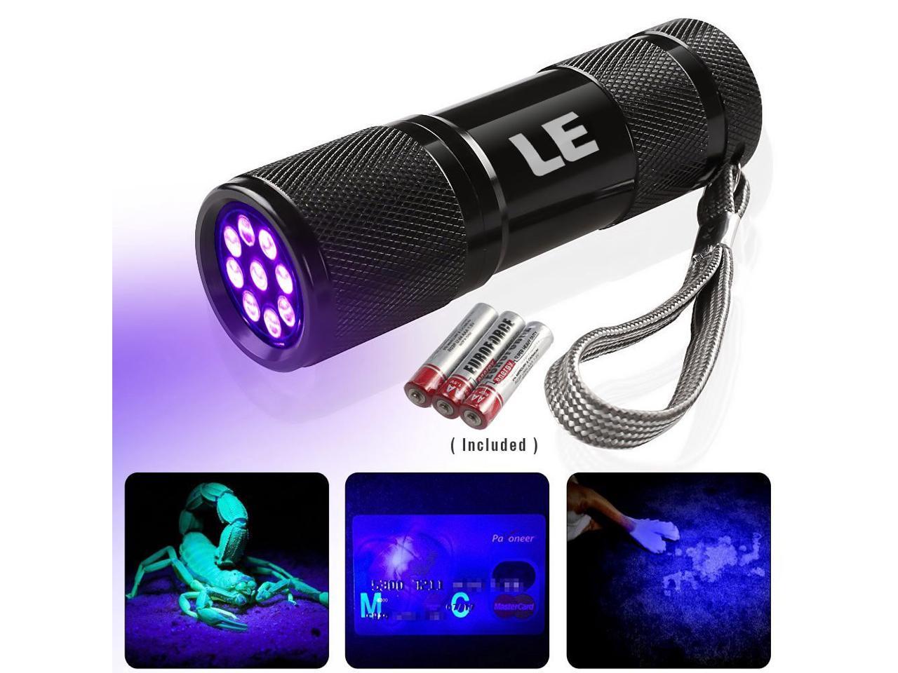 Multiple Uses With FREE BATTERIES 3 Yes 3 UV Ultraviolet 9 Led Torches 