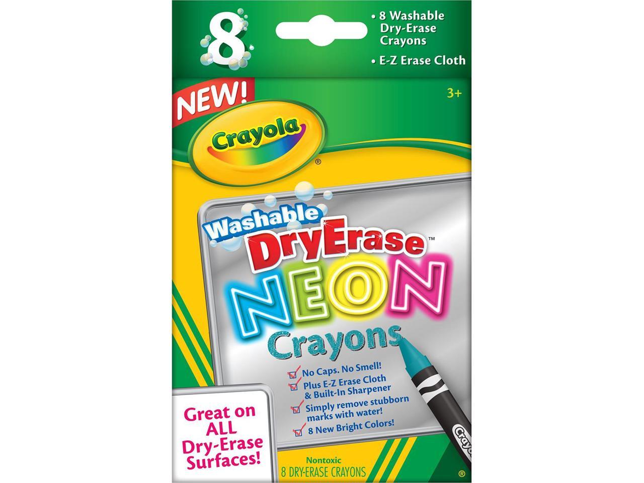 8PC Crayola Crayons Dry-Erase Neon Large Size Blackboard Whiteboard Art 