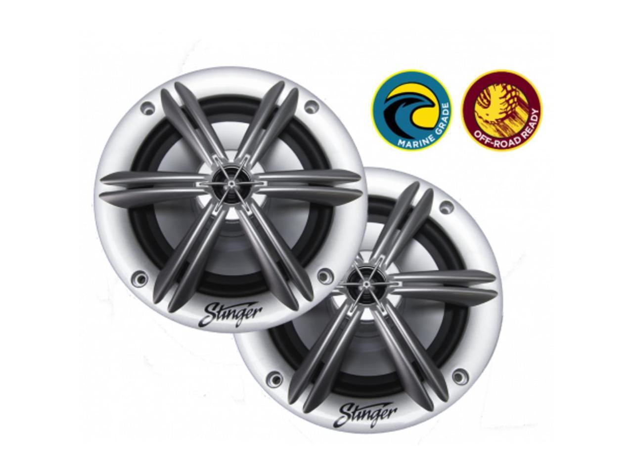 Stinger PowerSports 6.5" Marine Coaxial Speakers Silver (Pair) Without