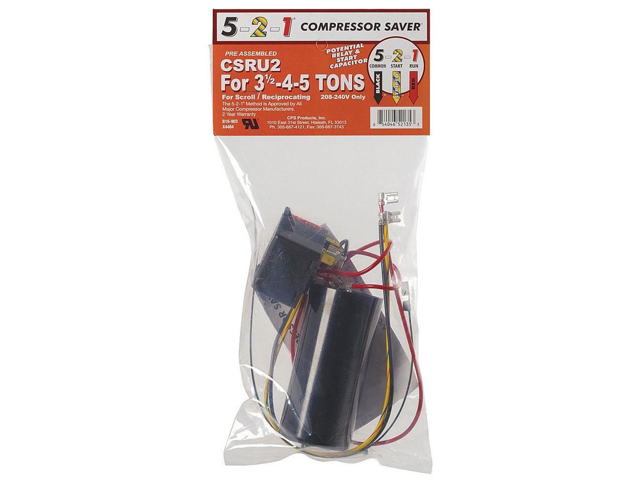 5-2-1 COMPRESSOR SAVER CSRU2 Hard Start Kit, Potential Relay, Start  Capacitor, - Newegg.com
