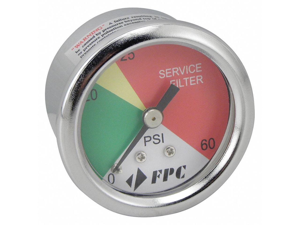 BALDWIN FILTERS PG1326 Pressure Gauge,Width (In.) 11/2