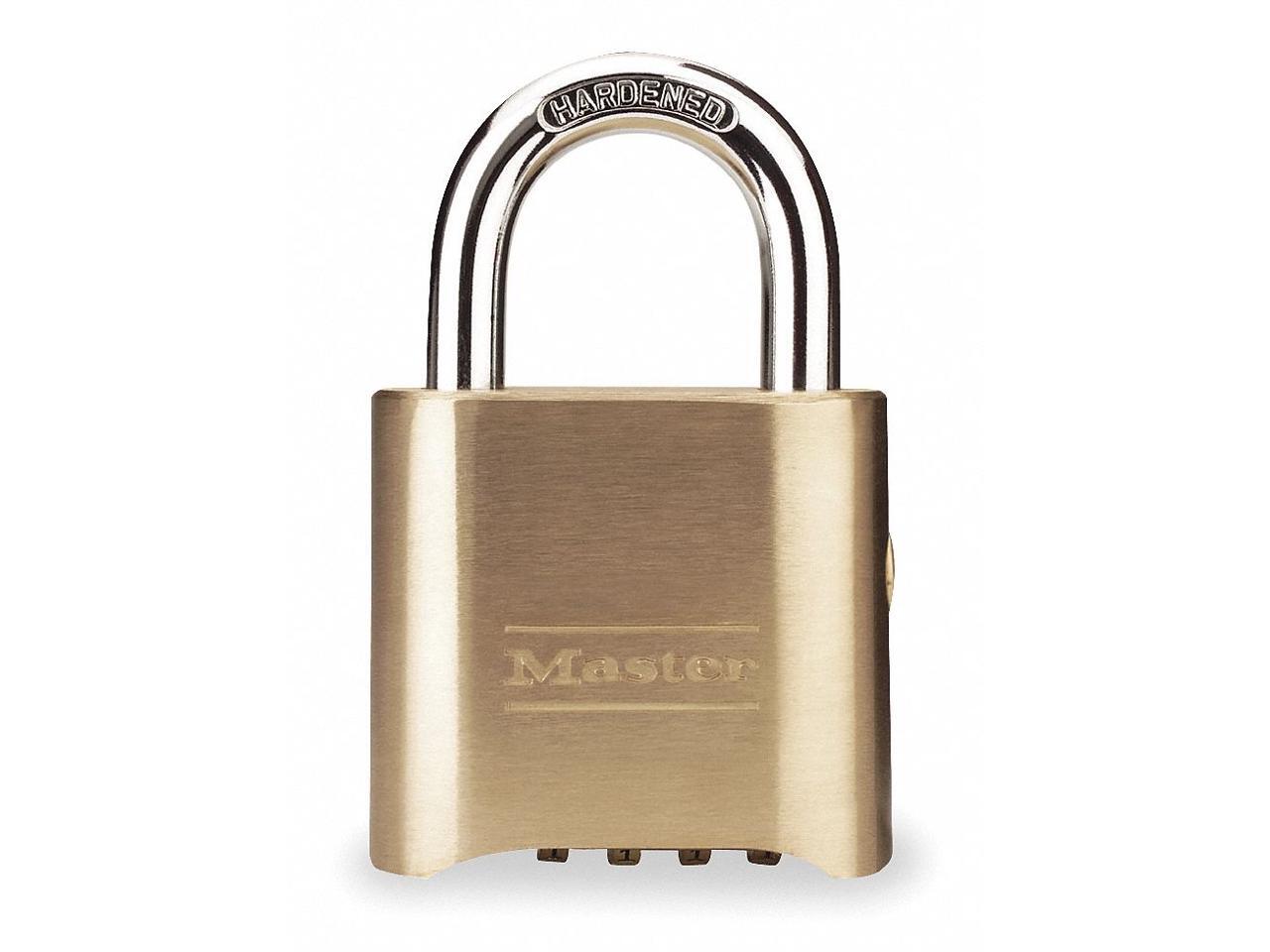 Master Lock Combination Padlock,1 1/2in,Rectgle,Gold 176