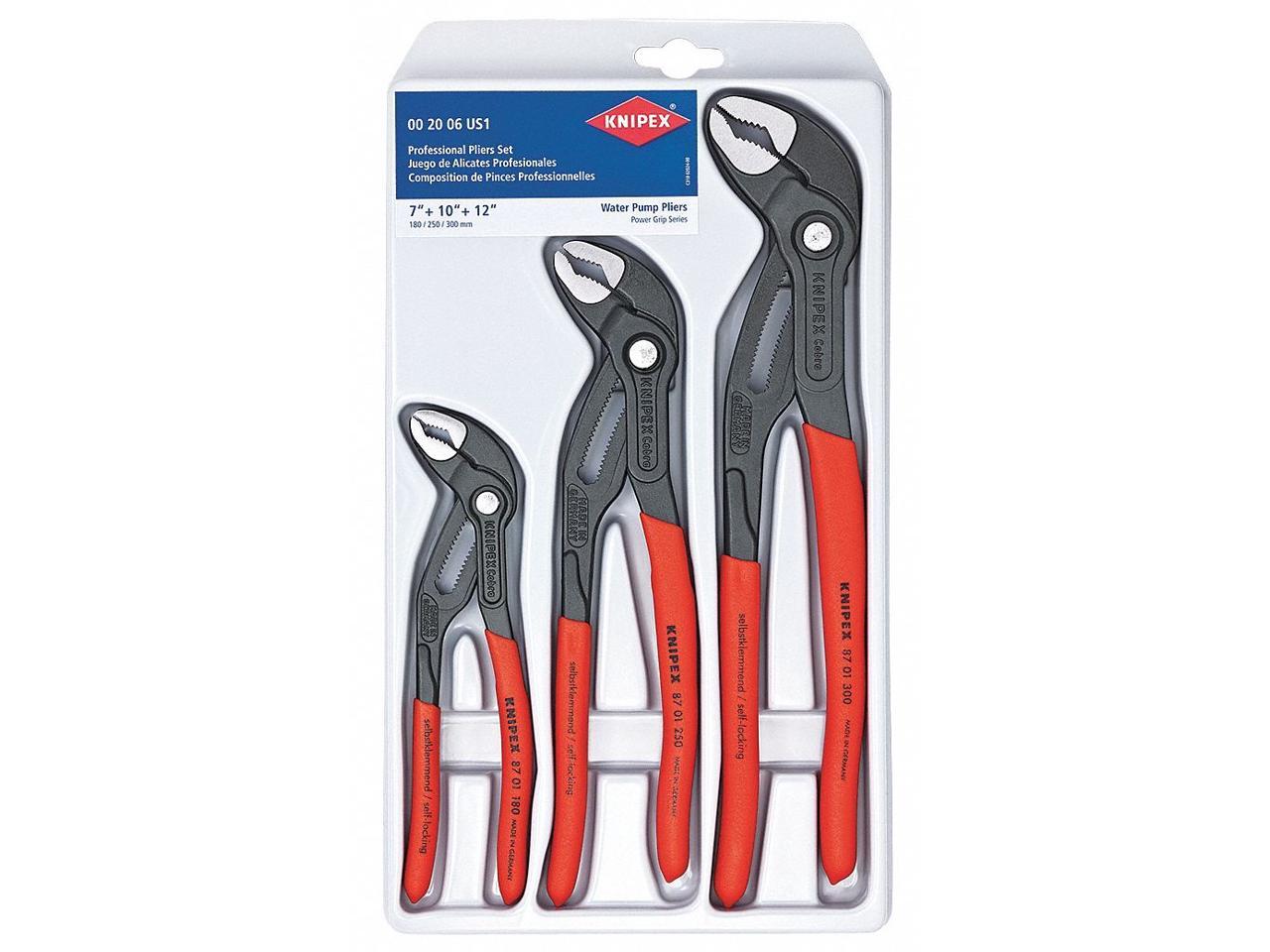 KNIPEX 00 20 06 US1 3 Piece Cobra Pliers Set