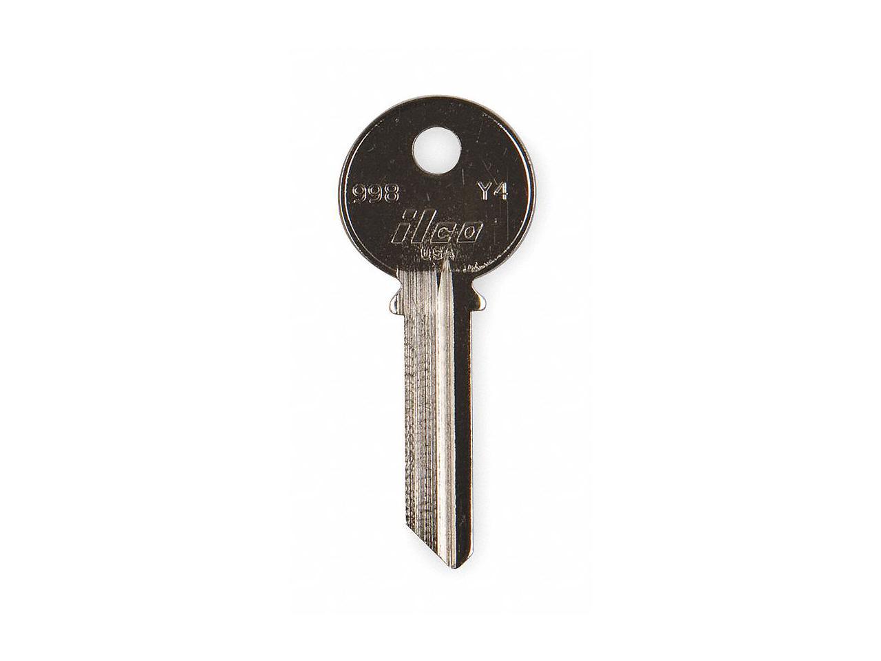 Kaba Ilco 998-y4 Key Blank, Brass, Compatible With Yale Lock, Pk10 