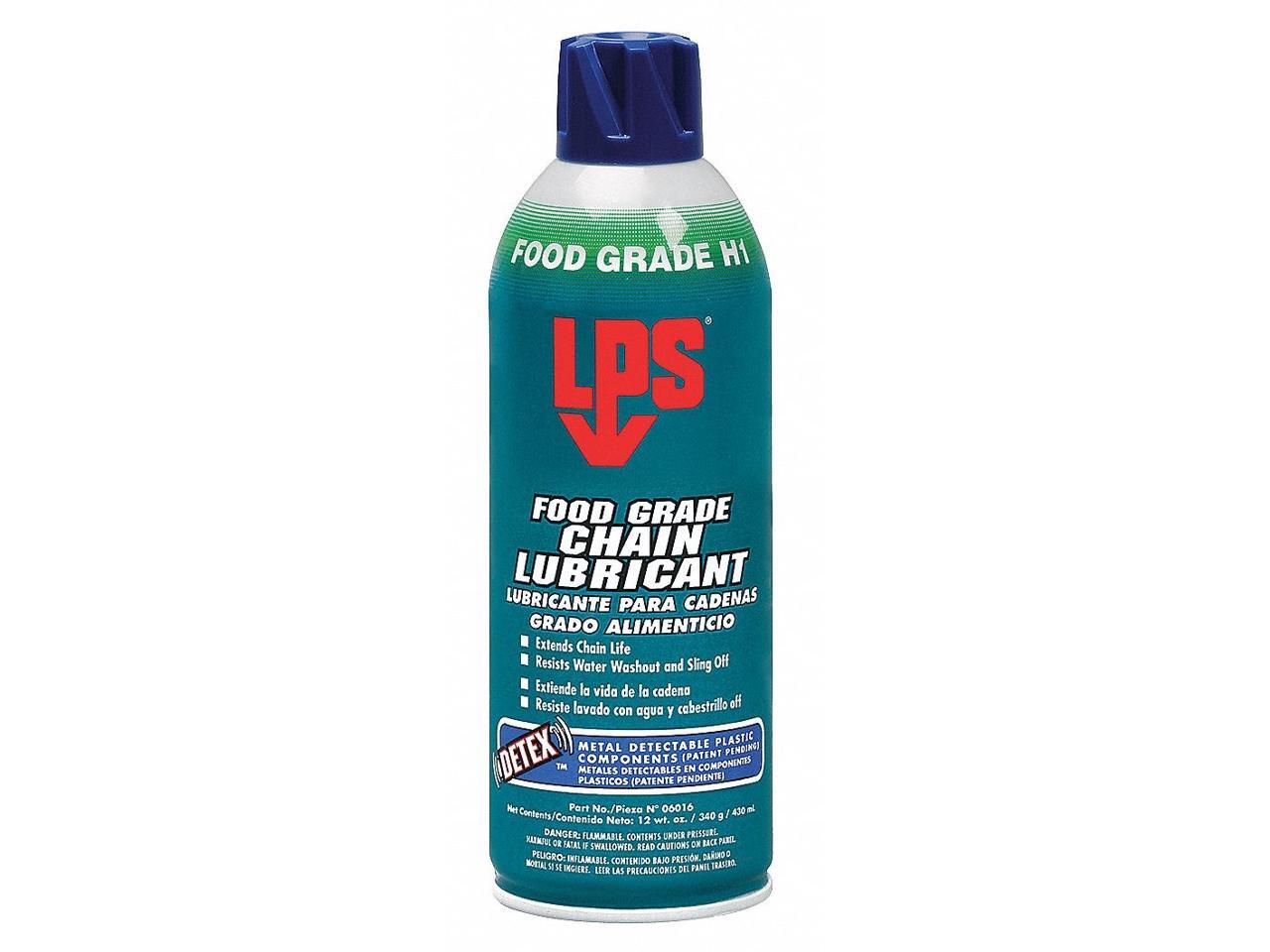 LPS 06016 Food Grade Chain Lubricant with Detex, H1 Food Grade, 16 oz Aerosol