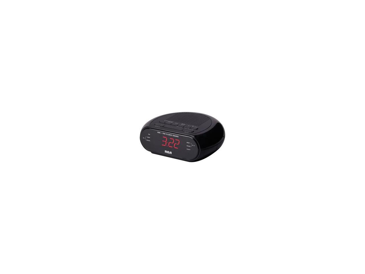 RCA RC205 Alarm Clock Radio with Red LED & Dual Wake