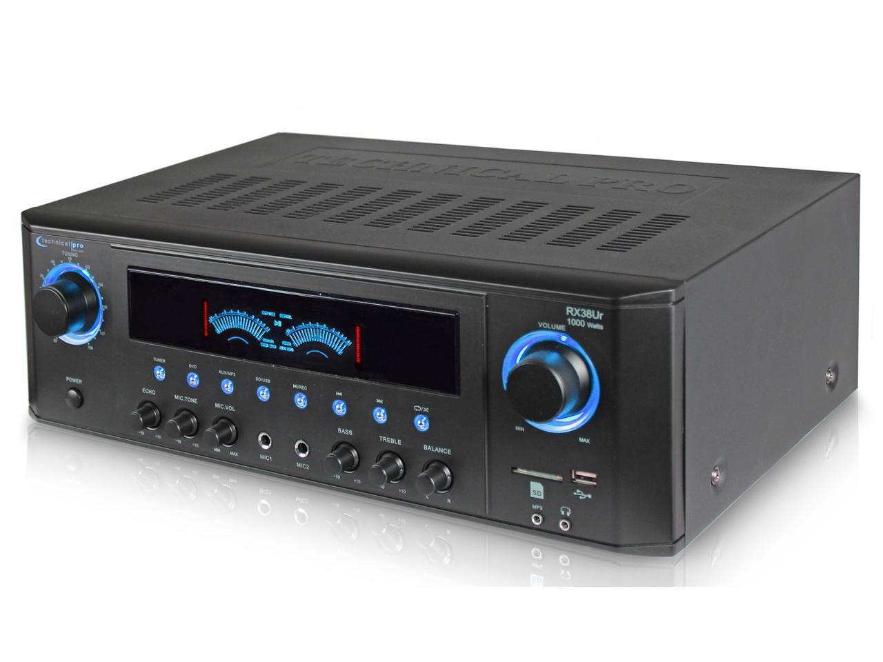 New Technical Pro 1000W Professional Audio Receiver with USB/SD Card