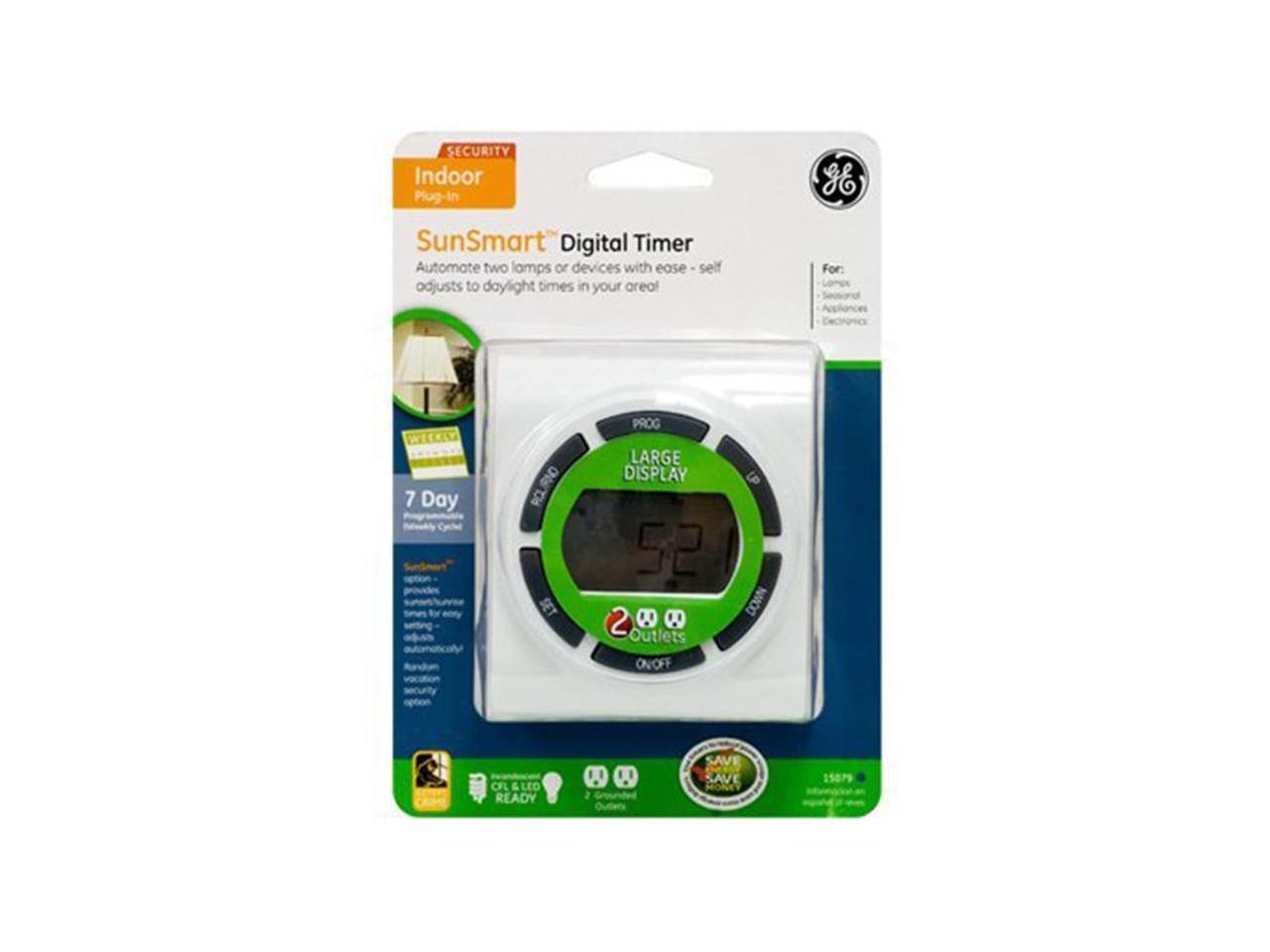 GE 15079 7Day Digital PlugIn Lamp/Appliance Timer (2 Outlets