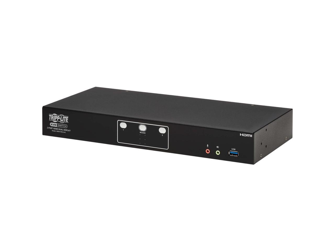 Tripp Lite B006-HD2UA2 HDMI Dual-Display KVM Switch - 1 Computer(s) - 4096  x 2160 - 50 Hz, 60 Hz - 1 x Network (RJ-45) - 6 x USB - 5 x HDMI - Desktop,  