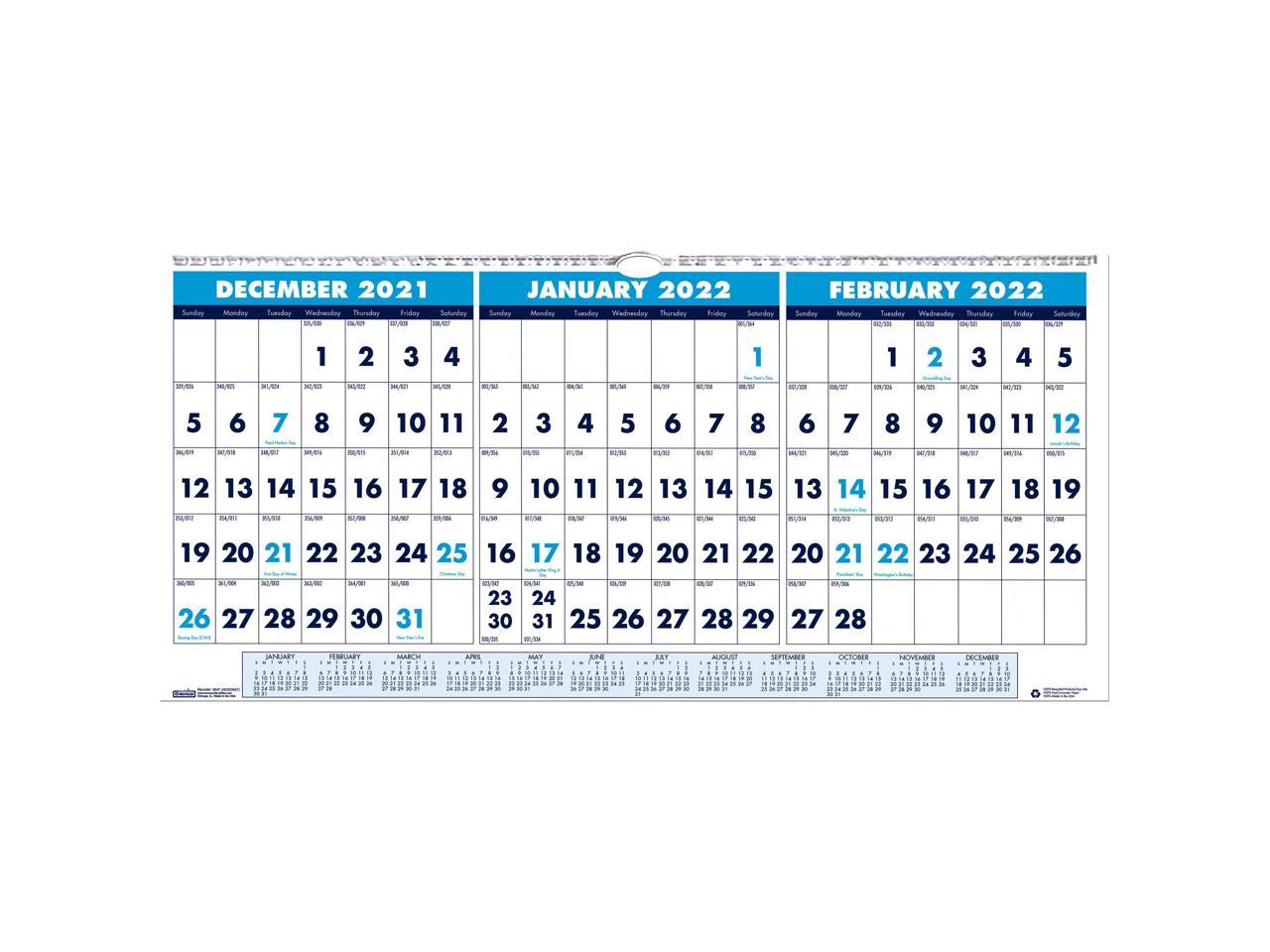 2023 House of Doolittle 17"" x 8"" ThreeMonth Wall Calendar White/Blue